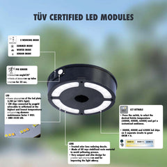 Bolardo solar LED "FELICE 200" 18cm con sensor PIR - 3 modos de funcionamiento - CCT