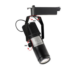 Proyector de logos LED GOBO para carril monofásico interior - 15W - Óptica 20° - IP20