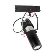 Proyector de logos LED GOBO para carril trifásico interior - 20W - Óptica 20° - IP20