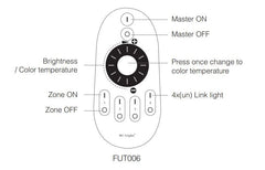 Mando a distancia LED Monocolor/CCT - 4 Zonas -Rueda giratoria - FUT006 - Mi-Light