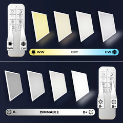 Panel LED slim CCT regulable con mando - 60x60cm - 40W