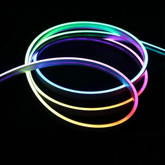 Neón LED Flexible RGB - 24V/DC 4x10mm - 5 metros - Kit completo - IP67 - 20W/m - Curvatura lateral
