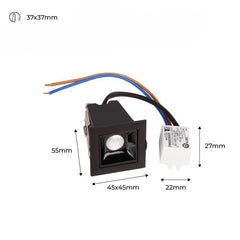 Foco lineal LED empotrable 2W - UGR18 - CRI90 - Chip OSRAM