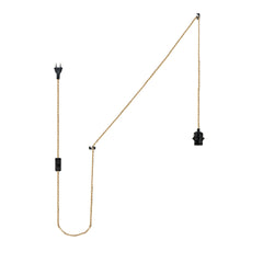 Casquillo E27 con cable de yute trenzado, interruptor y enchufe