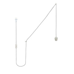Casquillo E27 con cable de PVC, interruptor y enchufe