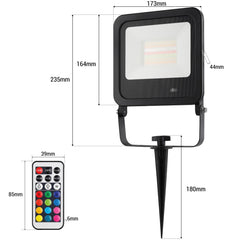 Proyector LED exterior RGBW con mando - IP65 - 120º- 50W