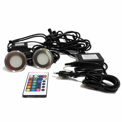 Kit 6 focos LED RGB empotrables en suelo Ø58x9mm 0,5W 12V-DC IP67