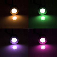 Kit 6 focos LED RGB empotrables en suelo Ø58x9mm 0,5W 12V-DC IP67