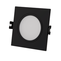 Aro downlight cuadrado para bombilla GU10/MR16 - Difusor opal - Corte Ø 75-80 mm - IP54