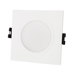 Aro downlight cuadrado para bombilla GU10/MR16 - Difusor opal - Corte Ø 75-80 mm - IP54