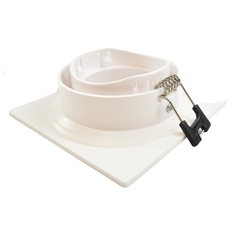 Aro downlight cuadrado para bombilla GU10/MR16 - Difusor opal - Corte Ø 75-80 mm - IP54