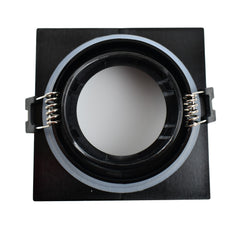 Aro downlight cuadrado para bombilla GU10/MR16 - Difusor opal - Corte Ø 75-80 mm - IP54