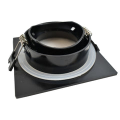 Aro downlight cuadrado para bombilla GU10/MR16 - Difusor opal - Corte Ø 75-80 mm - IP54