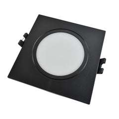Aro downlight cuadrado para bombilla GU10/MR16 - Difusor opal - Corte Ø 75-80 mm - IP54
