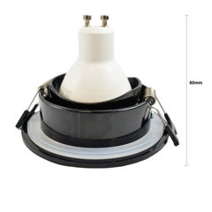 Aro downlight estanco circular para bombilla GU10 / MR16 - Difusor opal - Corte Ø 75-80 mm - IP54