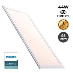 Pack de 12 paneles LED slim 120X30 cm - Driver Philips - 44W - UGR19 - IP40