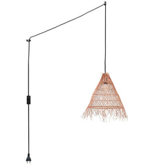 Lámpara colgante de mimbre "Willow" con interruptor y enchufe