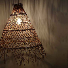 Lámpara colgante de mimbre "Willow" con interruptor y enchufe