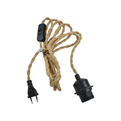 Lámpara colgante de bambú "Rise" con interruptor y enchufe