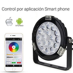 Foco proyector LED 9W RGB+CCT control por RF/WiFi - IP65