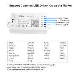 Controlador LED IC pixel WIFI RGB/RGBW - 5-24V DC - 2048 pixeles