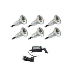 Kit de 6 luces de escalera 0,6W 12V-DC Ø26x41mm