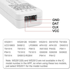 Controlador LED IC pixel Bluetooth RGB/RGBW- 5-24V DC - 1024 Píxeles