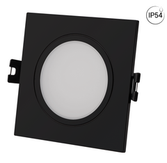 Aro downlight cuadrado para bombilla GU10/MR16 - Difusor opal - Corte Ø 75-80 mm - IP54
