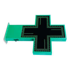Cruz de farmacia LED monocolor verde programable P10 - Exterior - 96x96cm