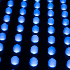 Cruz de veterinaria LED monocolor azul - 60x60cm - Una cara - IP20