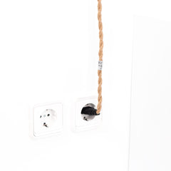 Lámpara colgante de mimbre "Samoa" con interruptor y enchufe
