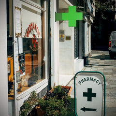 Cruz de farmacia LED monocolor verde - 80x80cm - Doble cara - Exterior