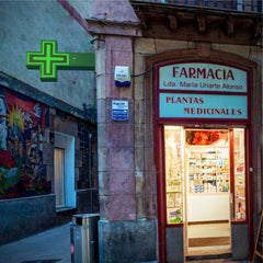 Cruz de farmacia LED monocolor verde programable P16 - Exterior