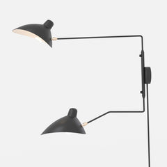 Aplique de pared de diseño "Louise" con interruptor y enchufe - 2xE27