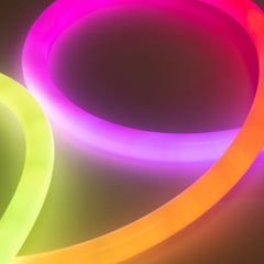Neón LED flexible RGB inteligente IC - 360º circular - Ø22mm - 4 metros - 12V DC - 28W/m - IP65
