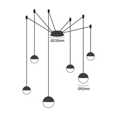 Lámpara colgante LED de diseño "ÓRBITA" - 6 x 9W (54W)