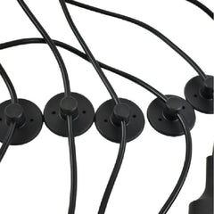 Lámpara araña colgante negra "Lumière" para 6 bombillas E27 – Estilo vintage