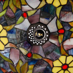 Lámpara colgante inspiración "Tiffany" con mosaico floral en cristal