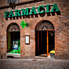 Cruz de farmacia LED monocolor verde - 50x50cm - Doble cara - Exterior