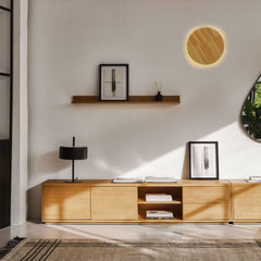 Aplique de pared circular en madera "Lune" - 26W - Ø 30cm