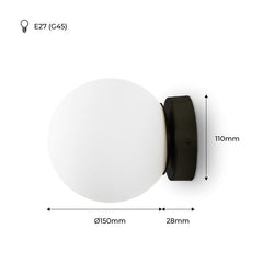 Aplique de pared bola cristal "Rober"