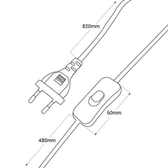 Aplique de pared interior orientable "Ben" con cable y enchufe - E27