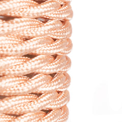 Cable eléctrico trenzado en tejido efecto seda gold rose