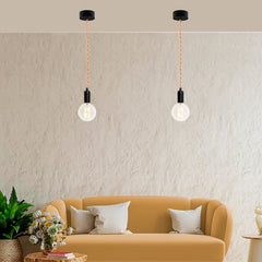 Cable eléctrico trenzado en tejido efecto seda gold rose