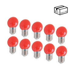 Pack de 10 Bombillas LED E27 1W de un color
