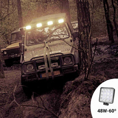 Faro LED 4x4 todoterreno - 48W - 10-40V DC - 4 Pulgadas - 2000lm - Ángulo 60º