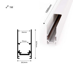 Carril magnético 20mm de superficie 48V - 1 metro