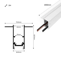Carril magnético 20mm de integración 48V - 2 metros