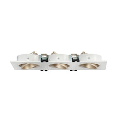 Aro downlight cuadrado basculante triple GU10 / MR16 - Bajo UGR - Corte 75 x 235mm