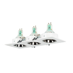 Aro downlight cuadrado basculante triple GU10 / MR16 - Bajo UGR - Corte 75 x 235mm